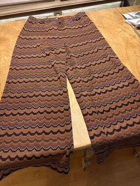 Christina Lei Wide Leg Chevron Knit Pants